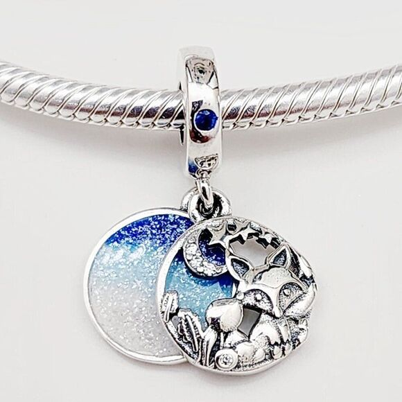 Pandora Fox and Rabbit Dangle Charm - Picture 1 of 5